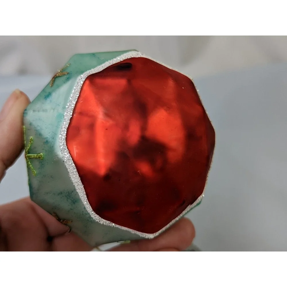 Kurt Adler Glass Ornament Red Blue‎